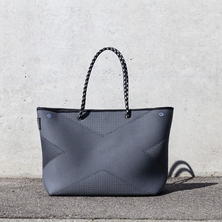 Prene Bags Perforated Neoprene X Bag Dark Grey Lime Gifts & Homewares