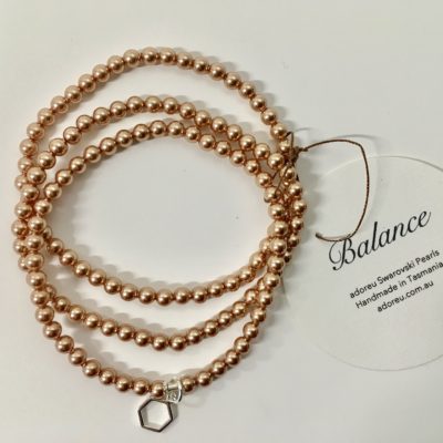 Rose gold three stran bracelet