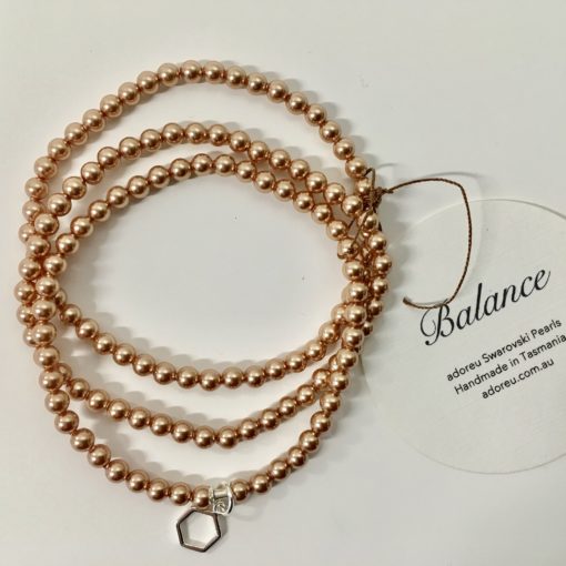 Rose gold three stran bracelet