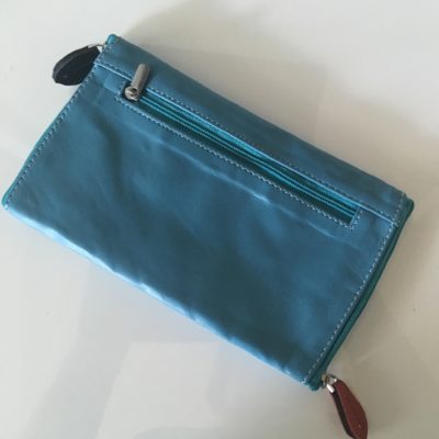 Glasses leather double case aqua