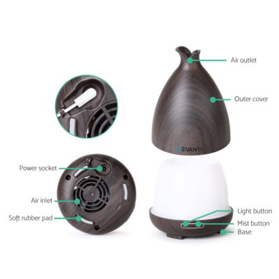 Devanti Aroma Diffuser Humidifier 120ml | Lime Gifts & Homeware