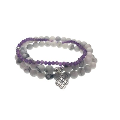 Adoreu howlite and amethyst braclet